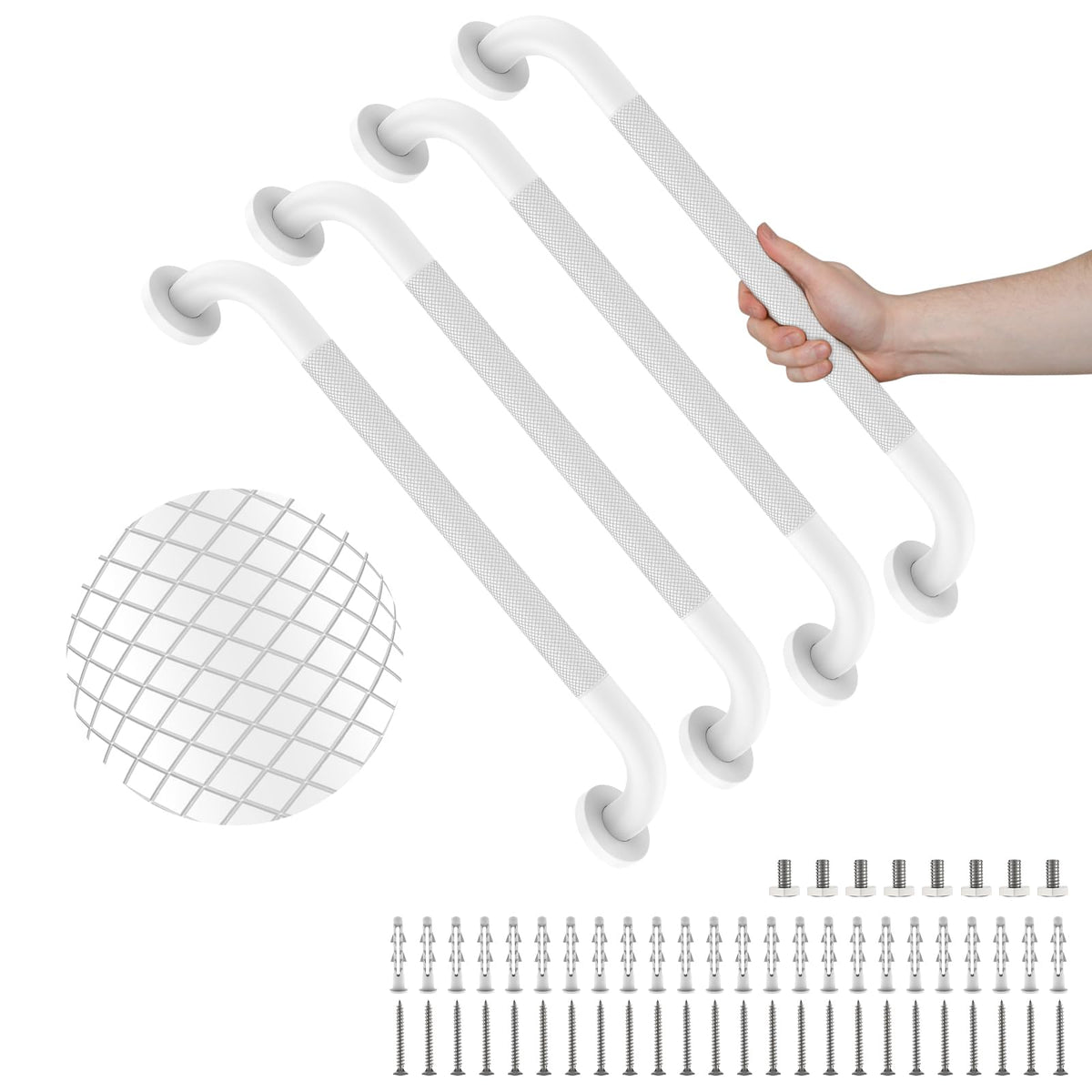 4 Pack 32 Inch Shower Grab Bar,Brushed Nickel Bathroom Grab Bar Handle