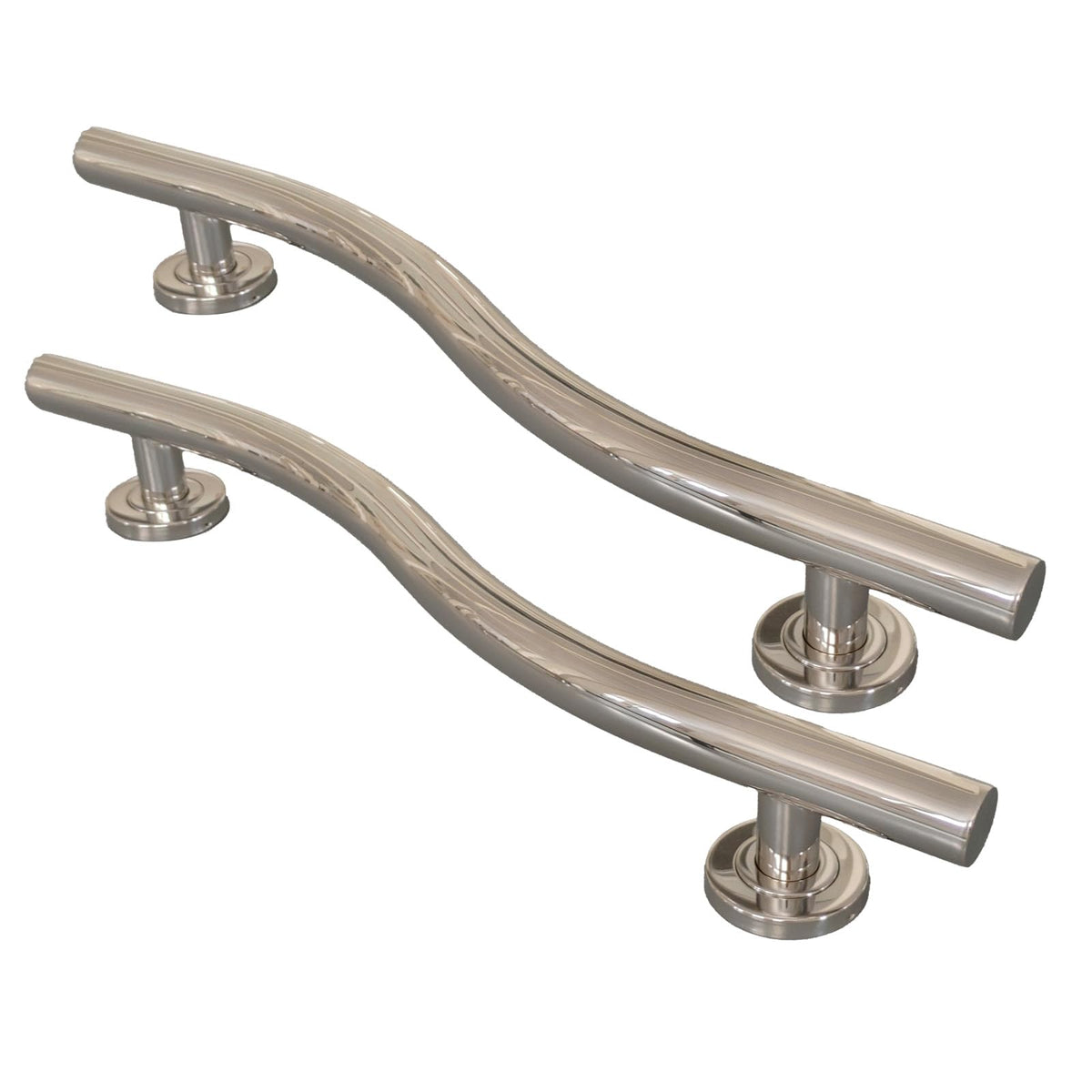 24 Inch Knurled Matte Black Grab Bar for Shower, 2 Pack