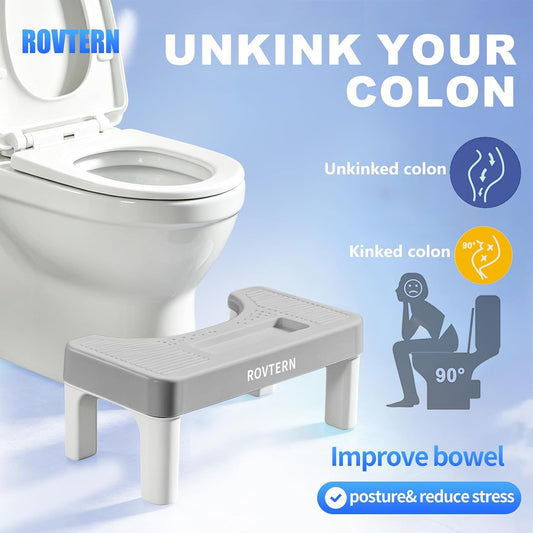 6.7 Inch Step Stool,ROVTERN Portable Plastic Foot Stool,ROVTERN Non-Slip Potty Stool for Bathroom