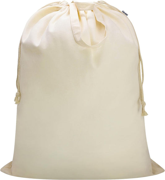 Canvas Laundry Bag 33"Wx 35"H, Extra Large Heavy Duty Hamper Liner,XL Beige
