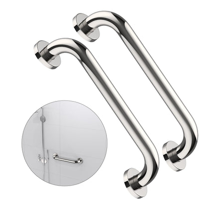 2 Pack 16 Inch Shower Grab Bar - 1.25" Diameter, ZUEXT Chrome Stainless Steel Bathroom Grab Bar Handle, Bathroom Balance Bar,Safety Hand Rail Support,Handicap Injury Elderly Senior Assist Bath Handle