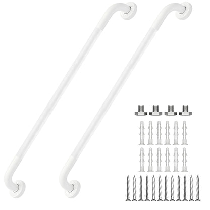 16 Inch Grab Bars 1.25" Dia,2 Pack Brushed Nickel 304 Stainless Steel Bathroom Grab Bar,Anti Slip Knurled Safety Bar,Wall Mount Handicap Grab Bars,Support Handrail for Seniors Elderly Injury