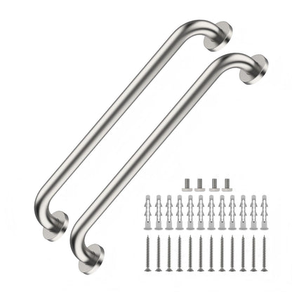 2 Pack 16 Inch Shower Grab Bar - 1.25" Diameter, ZUEXT Chrome Stainless Steel Bathroom Grab Bar Handle, Bathroom Balance Bar,Safety Hand Rail Support,Handicap Injury Elderly Senior Assist Bath Handle