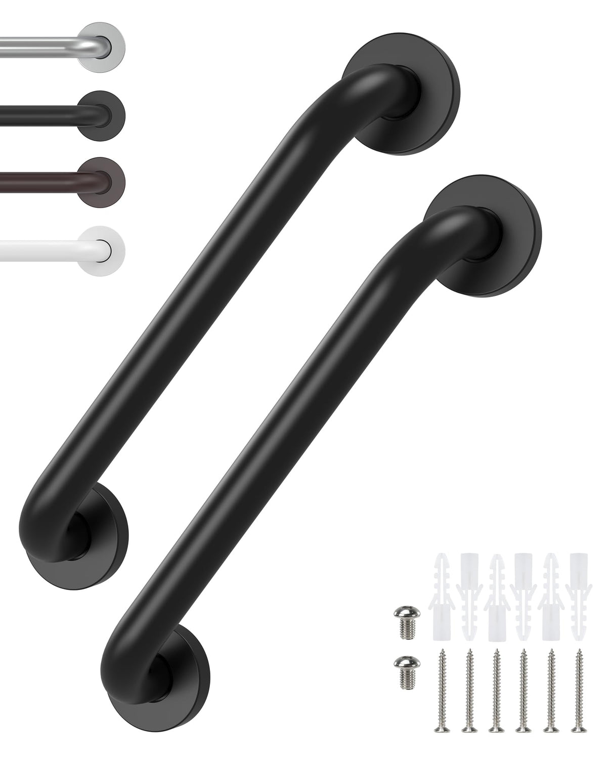 2 Pack 16 Inch Grab Bars for Wall Oil Brown
