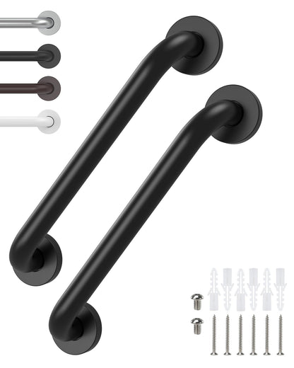 2 Pack 16 Inch Grab Bars for Wall Oil Brown