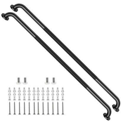 ZUEXT 2 Pack 16 Inch Chrome Anti Slip Shower Grab Bar with Knurled Grip
