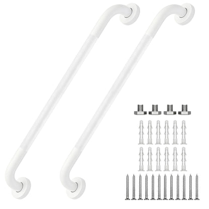 16 Inch Grab Bars 1.25" Dia,2 Pack Brushed Nickel 304 Stainless Steel Bathroom Grab Bar,Anti Slip Knurled Safety Bar,Wall Mount Handicap Grab Bars,Support Handrail for Seniors Elderly Injury