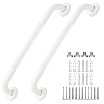 16 Inch Grab Bars 1.25" Dia,2 Pack Brushed Nickel 304 Stainless Steel Bathroom Grab Bar,Anti Slip Knurled Safety Bar,Wall Mount Handicap Grab Bars,Support Handrail for Seniors Elderly Injury