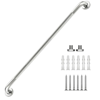 16 Inch Grab Bars 1.25" Dia,2 Pack Brushed Nickel 304 Stainless Steel Bathroom Grab Bar,Anti Slip Knurled Safety Bar,Wall Mount Handicap Grab Bars,Support Handrail for Seniors Elderly Injury