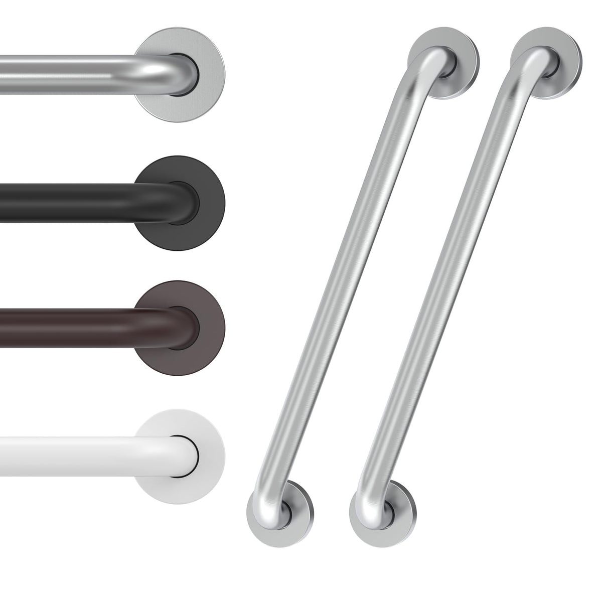 2 Pack 16 Inch Grab Bars for Wall Oil Brown