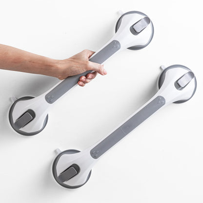LEVERLOC Grab Bars for Shower,Suction Shower Handles,2 Pack,16.8",Grey