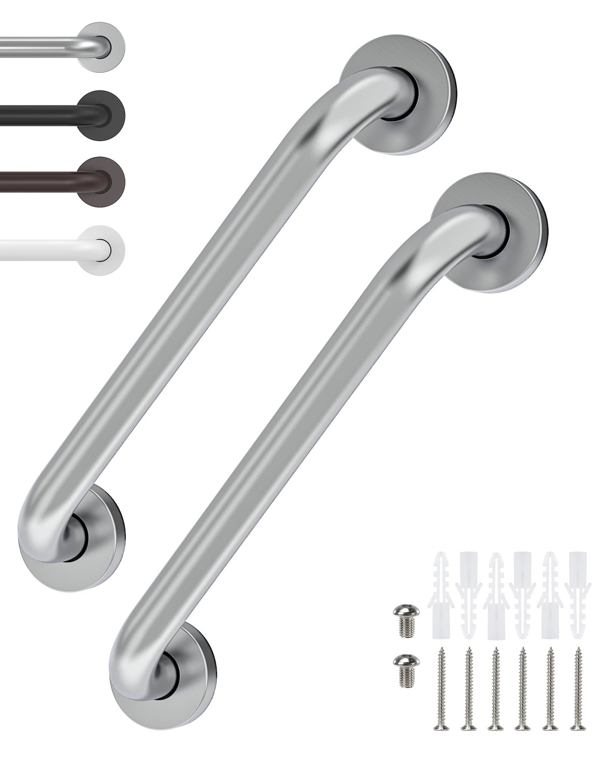 2 Pack 16 Inch Grab Bars for Wall Oil Brown