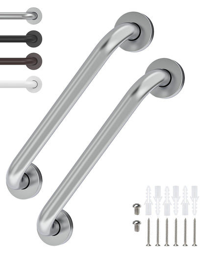 2 Pack 16 Inch Grab Bars for Wall Oil Brown
