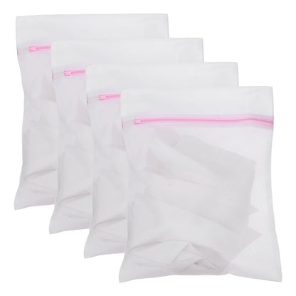 uxcell 4pcs Mesh Laundry Bags Delicates 12"x16"Mesh Washing Bags Fine Pink