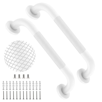 2 Pack 24 Inch Polished Chrome Anti Slip Knurled Shower Grab Bar