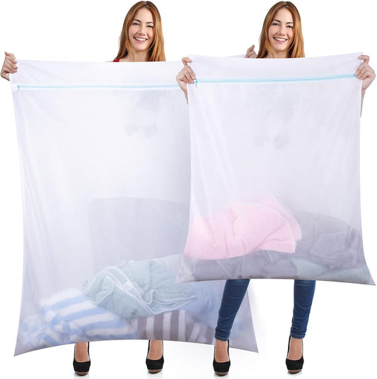 Windyun 4 Pcs Jumbo Mesh Laundry Bags, Large Zippered Dryer Wash Bags