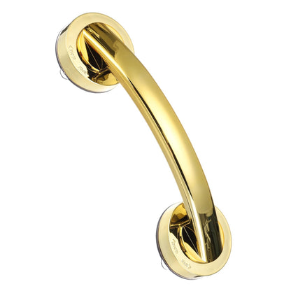 uxcell Grab Bars for Bathtubs and Showers, 9.1" Mirror Glass Door and Window Handles Powerful Shower Suction Cup Anti-Slip Safety Bars for Senior Shower Chairs Gold