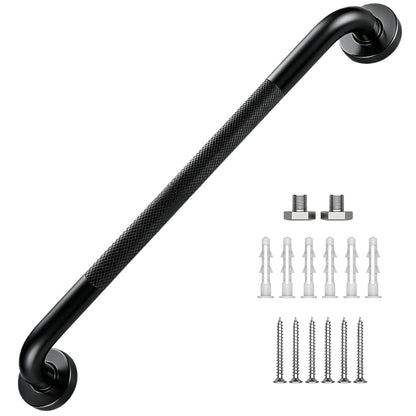 16 Inch Grab Bars 1.25" Dia,2 Pack Brushed Nickel 304 Stainless Steel Bathroom Grab Bar,Anti Slip Knurled Safety Bar,Wall Mount Handicap Grab Bars,Support Handrail for Seniors Elderly Injury