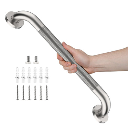 Black Knurled Grab Bar 36 Inch, Safety Shower Handrail for Senior