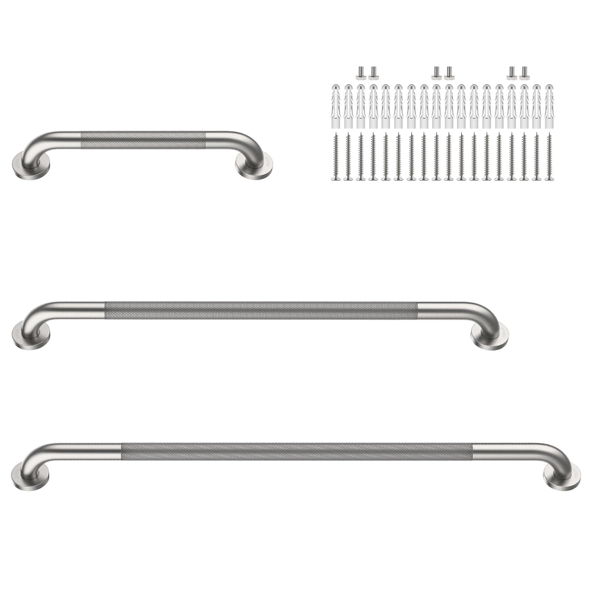 3 Pack Anti Slip Shower Grab Bar, Munzong 12" 16" 16" White Bathroom Bar