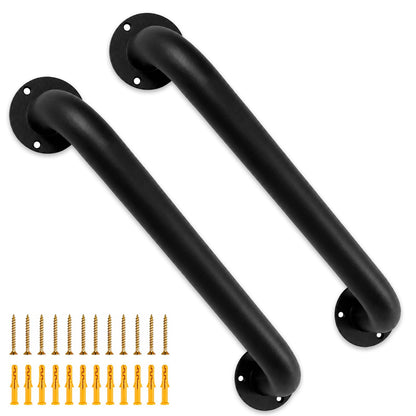 12 Inch Black Metal Wall Mount Stair Handrail Grab Bar 1Pack