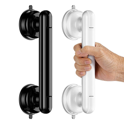 Upgraded 2-Pack Grab Bars for Shower Bathroom Wall, Heavy-Duty Suction Grab Bars Shower Handle Safety for Elderly Seniors Handicap, No Drilling Tool-Free, Easy Removal and Reusable (Black)
