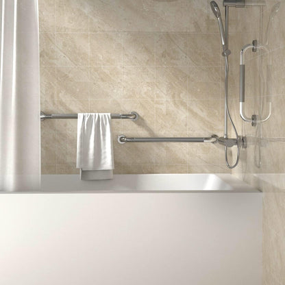 2 Pack 24 Inch Polished Chrome Anti Slip Knurled Shower Grab Bar