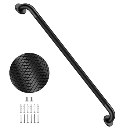 2 Pack 24 Inch Polished Chrome Anti Slip Knurled Shower Grab Bar