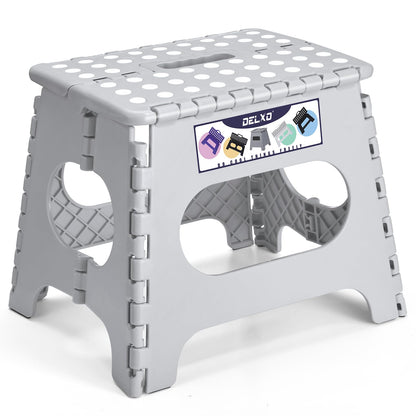 Delxo Folding Step Stool 13 Inch,300 Lbs Step Stool for Adults Black