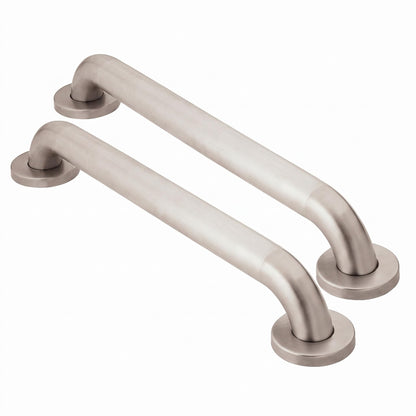 Moen Home Care Bathroom Safety 18 Inch Stainless Steel Handicap Grab Bar for Bathtub and Shower, Slip Resistant Finish, Elderly Assistance Product, Polished Brass, R8918P