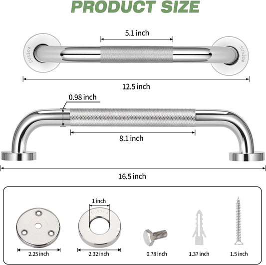 3 PCS Grab Bars for Seniors Bathroom 16" and 12" Shower Safety Handle