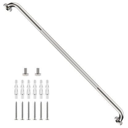 2 Pack 24 Inch Polished Chrome Anti Slip Knurled Shower Grab Bar