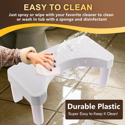 6.7 Inch Step Stool,Qofikwi Portable Plastic Foot Stool,Qofikwi Non-Slip Potty Stool for Bathroom