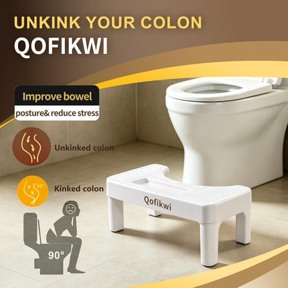 6.7 Inch Step Stool,Qofikwi Portable Plastic Foot Stool,Qofikwi Non-Slip Potty Stool for Bathroom