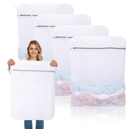 Dntorx 2 Pack Extra Large Mesh Laundry Bags for Delicates, 24x32In+35x43In
