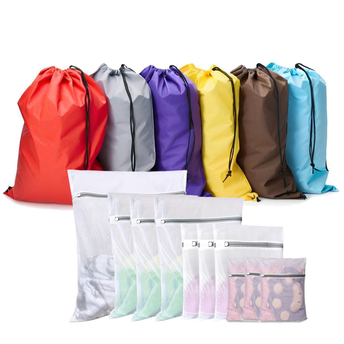 Extra Large Laundry Bag 30"x40", Varied Colors, 6 Pack