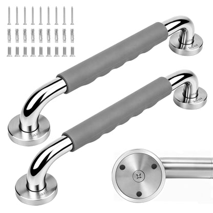 MrHAND Stainless Steel Grab Bars for Shower, 16 Inch 2 Pack, Anti-Slip Grip
