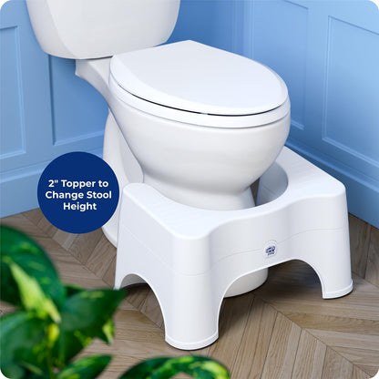 Squatty Potty Adjustable 2.0 Bathroom Toilet Stool 7 inch & 9 inch. - White