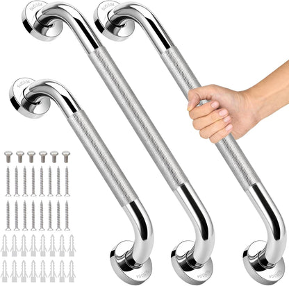 3 PCS Grab Bars for Seniors Bathroom 16" and 12" Shower Safety Handle