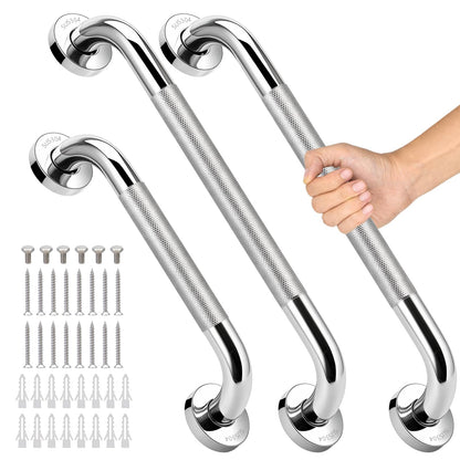 3 PCS Grab Bars for Seniors Bathroom 16" and 12" Shower Safety Handle