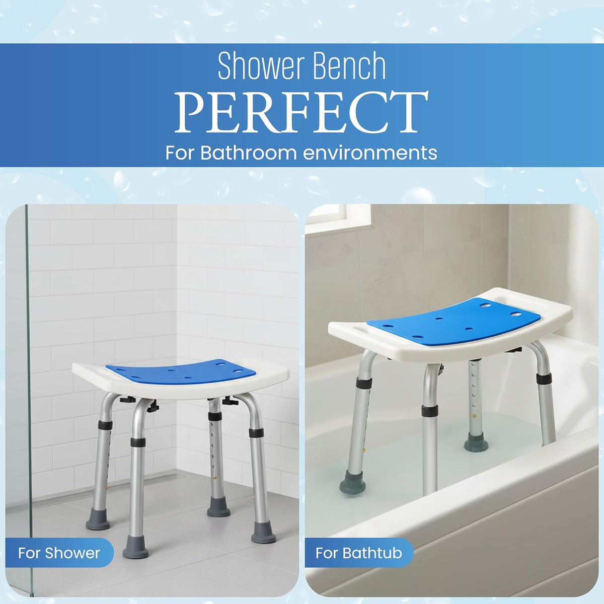 Dr Kay's Shower Chair for Inside Shower Bench for Bathtub 350lb Support