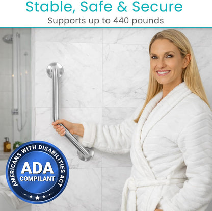 Vive Angled Shower Grab Bar (Supports 440lbs) - ADA Compliant Tub