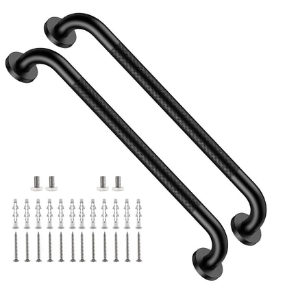 ZUEXT 2 Pack 16 Inch Chrome Anti Slip Shower Grab Bar with Knurled Grip