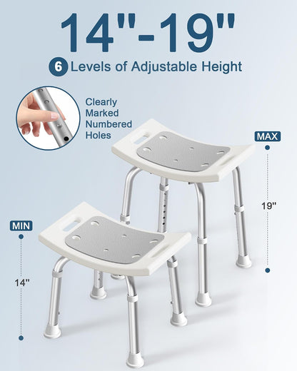 HOMLAND Shower Chair for Inside Shower, Adjustable Height Shower Stool