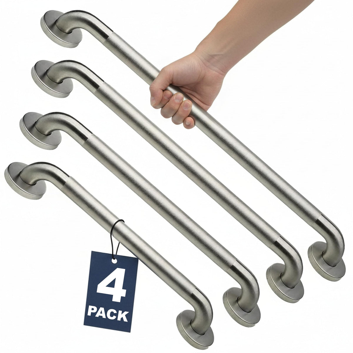 4-Pack Starter Bundle, 500 lb, 16/18/24/32 in, Brushed Stainless