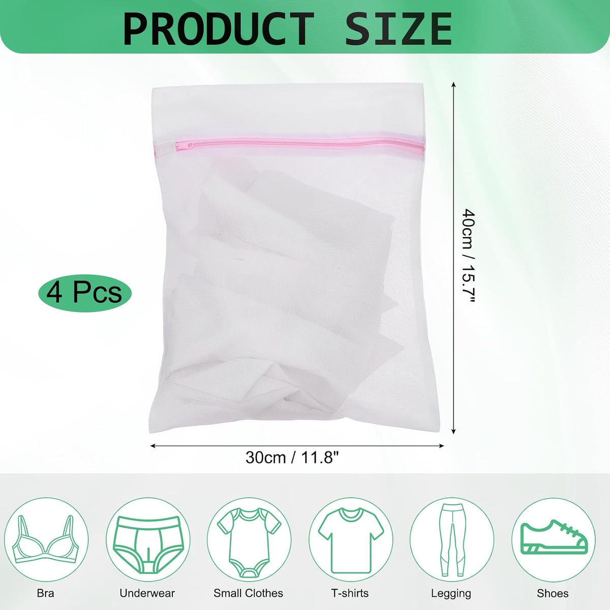 uxcell 4pcs Mesh Laundry Bags Delicates 12"x16"Mesh Washing Bags Fine Pink