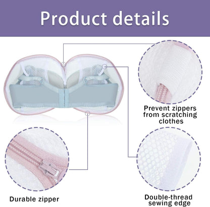 Shappy 6 Pcs Bra Washing Bag for Laundry Storage Women 7.87 Inch Pink