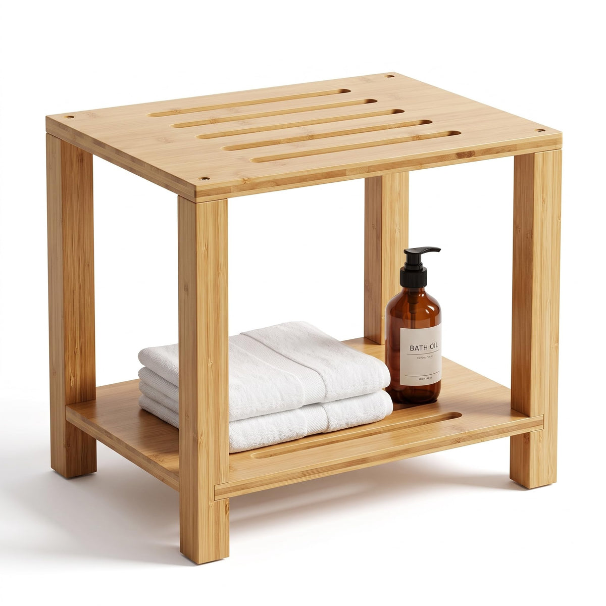 Bamboo Shower Bench Stool for Inside Shower Chair