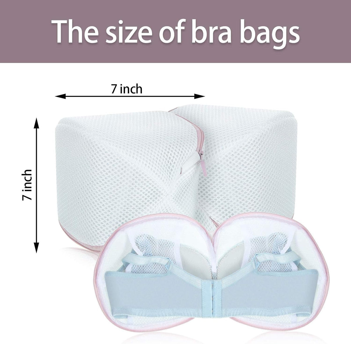 Shappy 6 Pcs Bra Washing Bag for Laundry Storage Women 7.87 Inch Pink