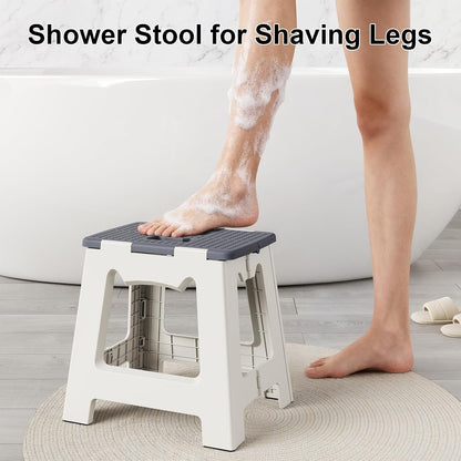 Foldable Shower Stool for Shaving Legs, Plastic Chair for Inside Shower